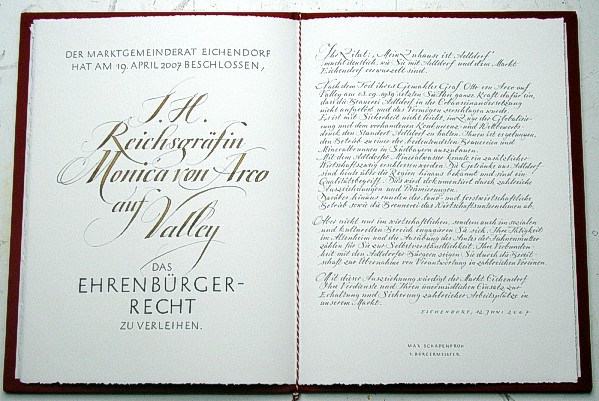 handgeschriebene Urkunde