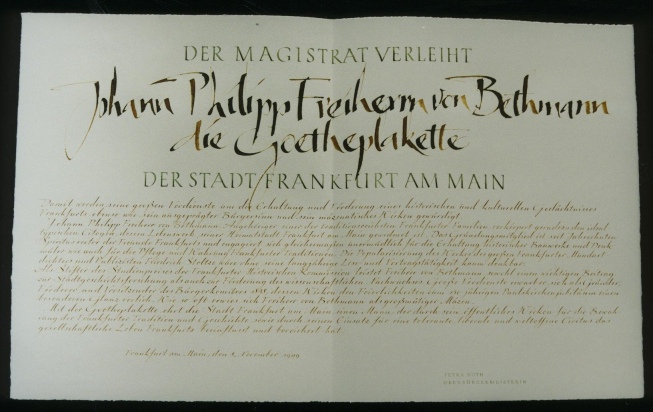 handgeschriebene Urkunde