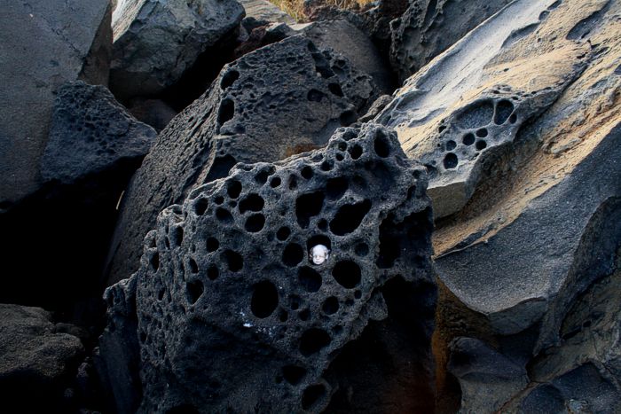 among Stromboli Rocks