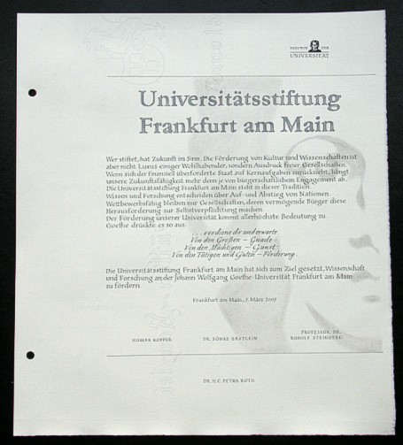 handgeschriebene Urkunde