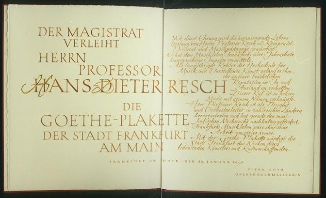 handgeschriebene Urkunde